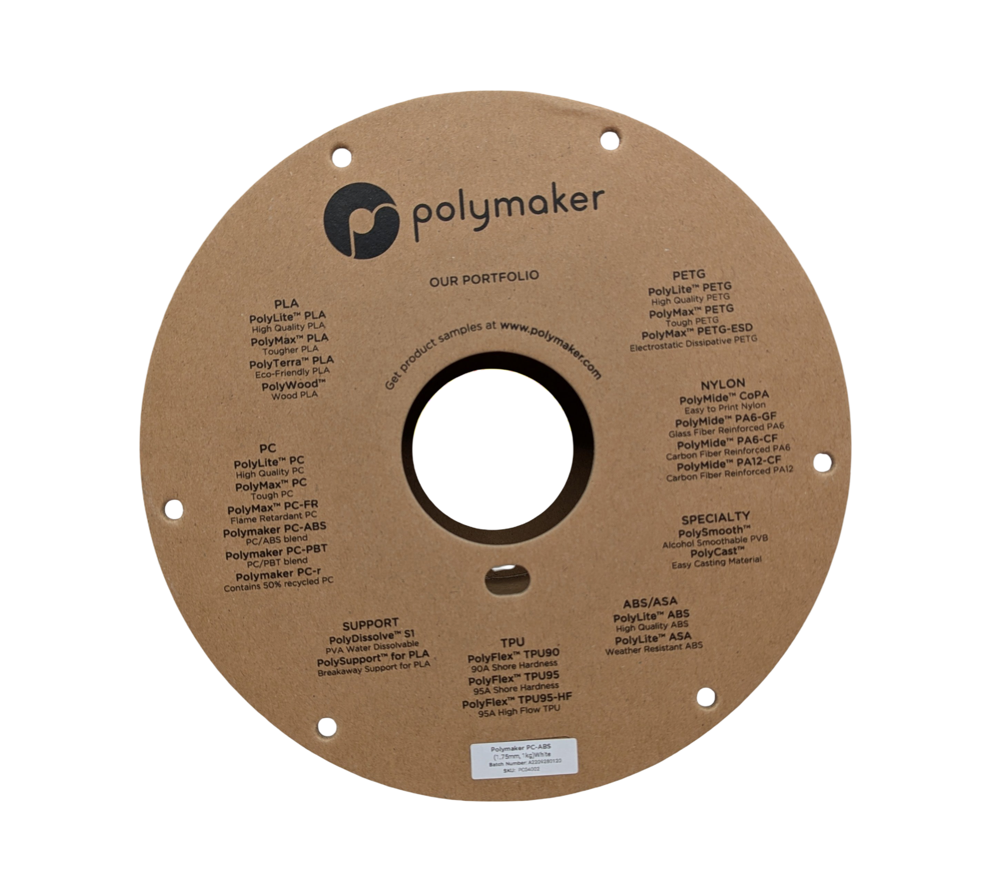 Polymaker PC-ABS Weiß - 1,75 mm - 1 kg
