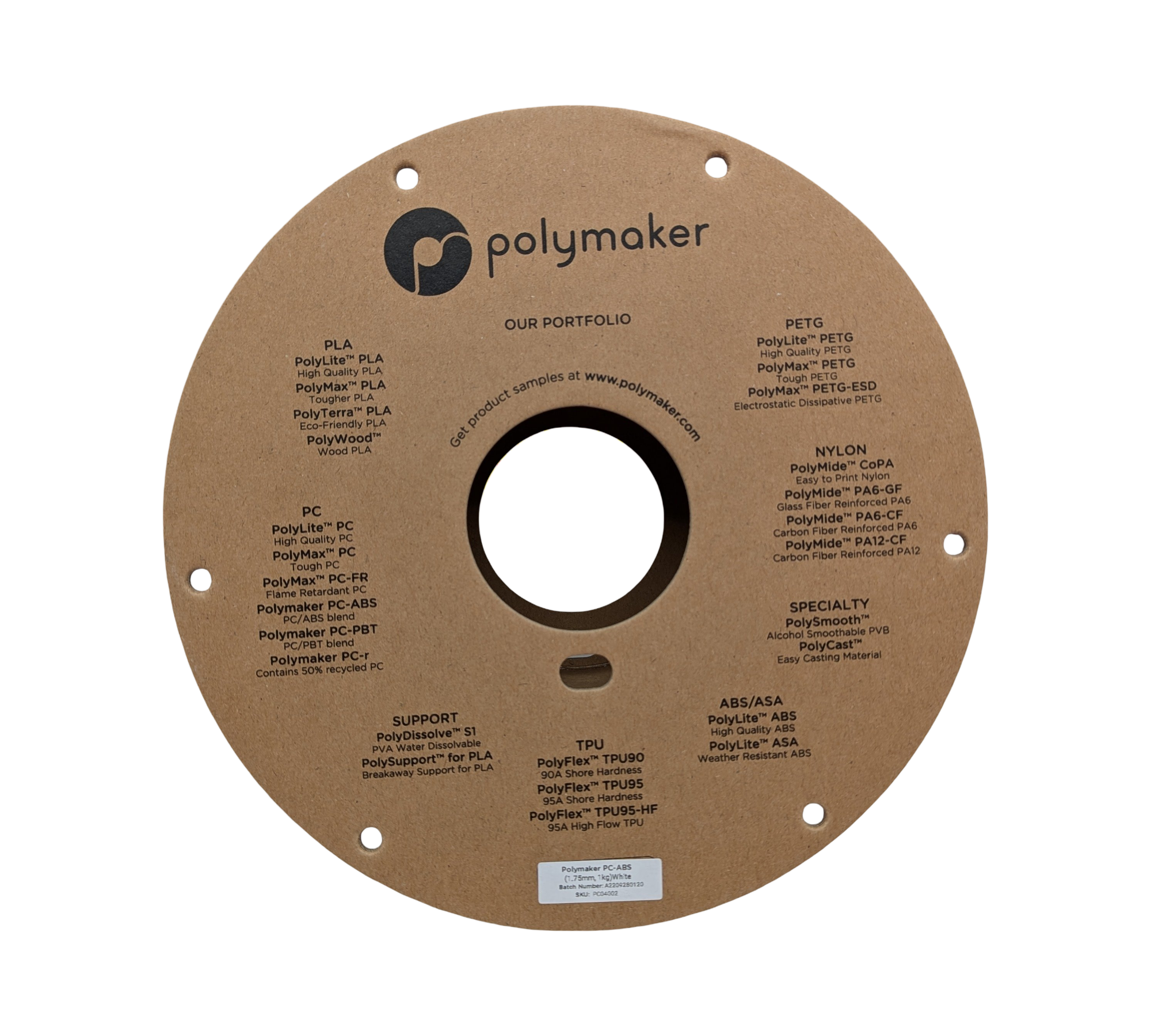 Polymaker PC-ABS Weiß - 1,75 mm - 1 kg