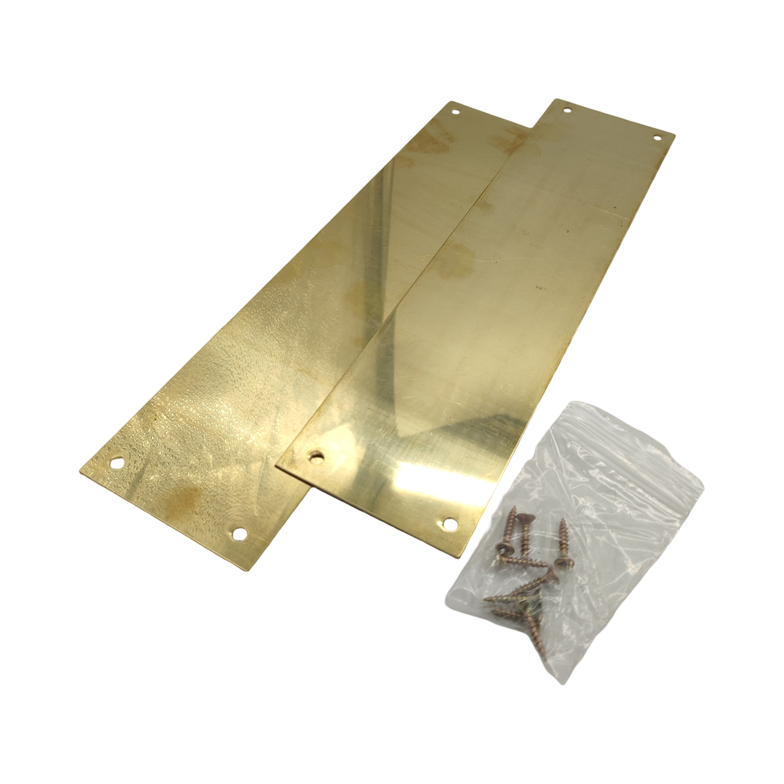 TERF Türdrückerplatte 300x75 mm poliertes Messing 2er Set