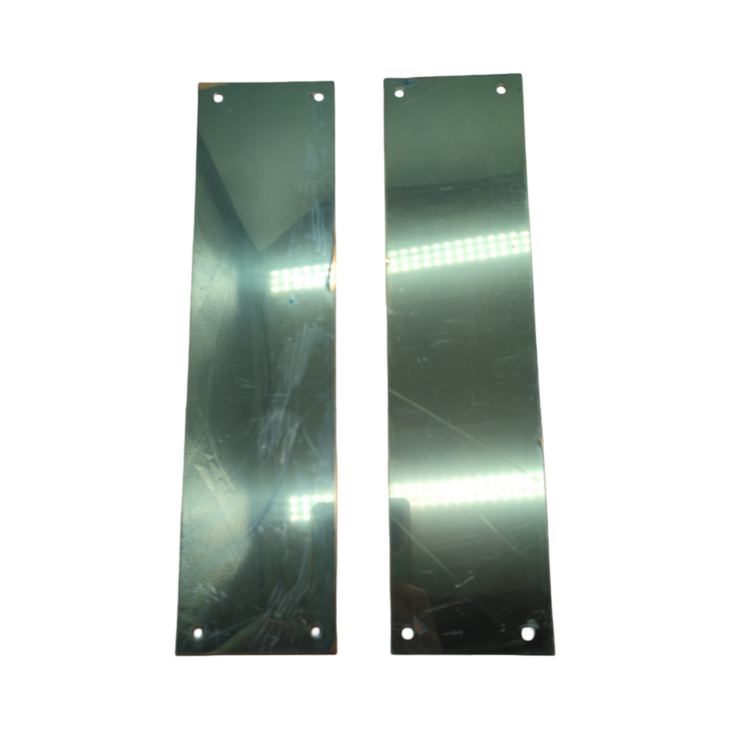TERF Türdrückerplatte 300x75 mm poliertes Messing 2er Set