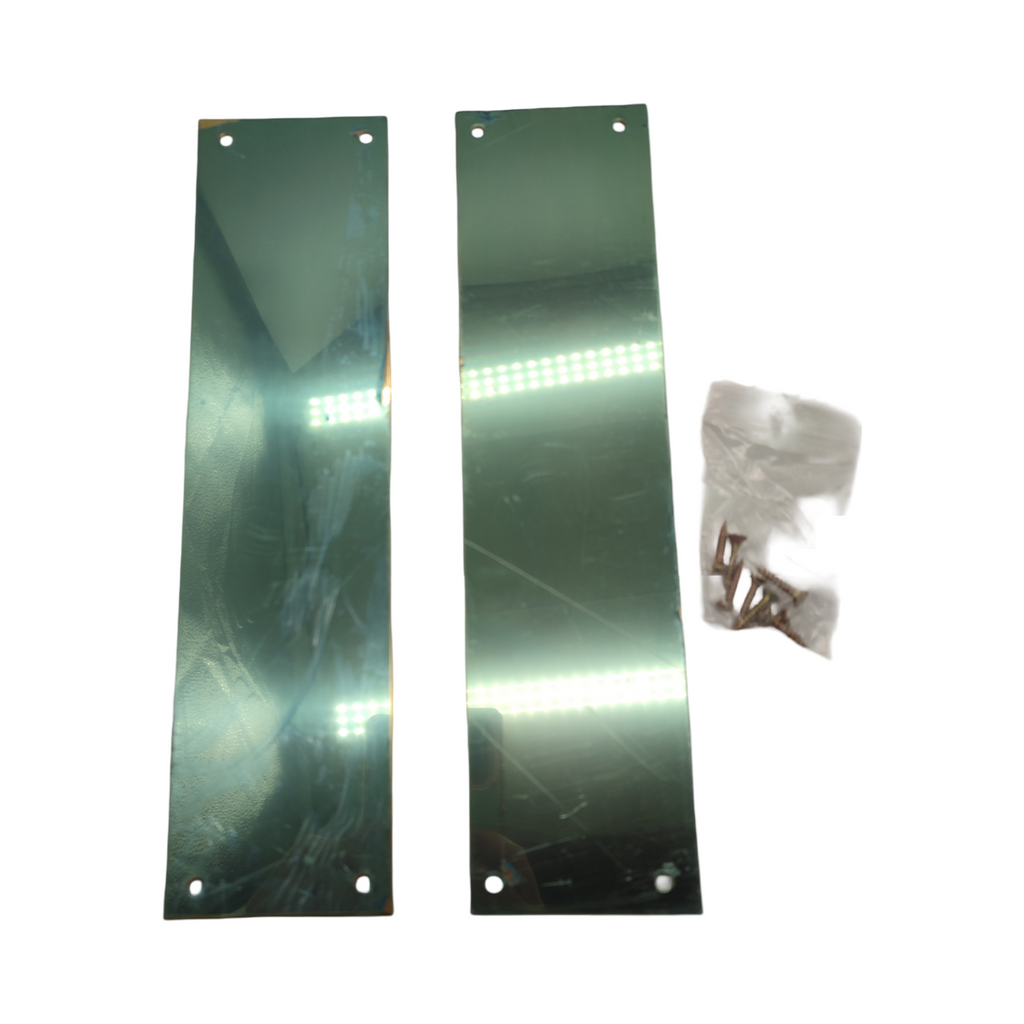 TERF Türdrückerplatte 300x75 mm poliertes Messing 2er Set