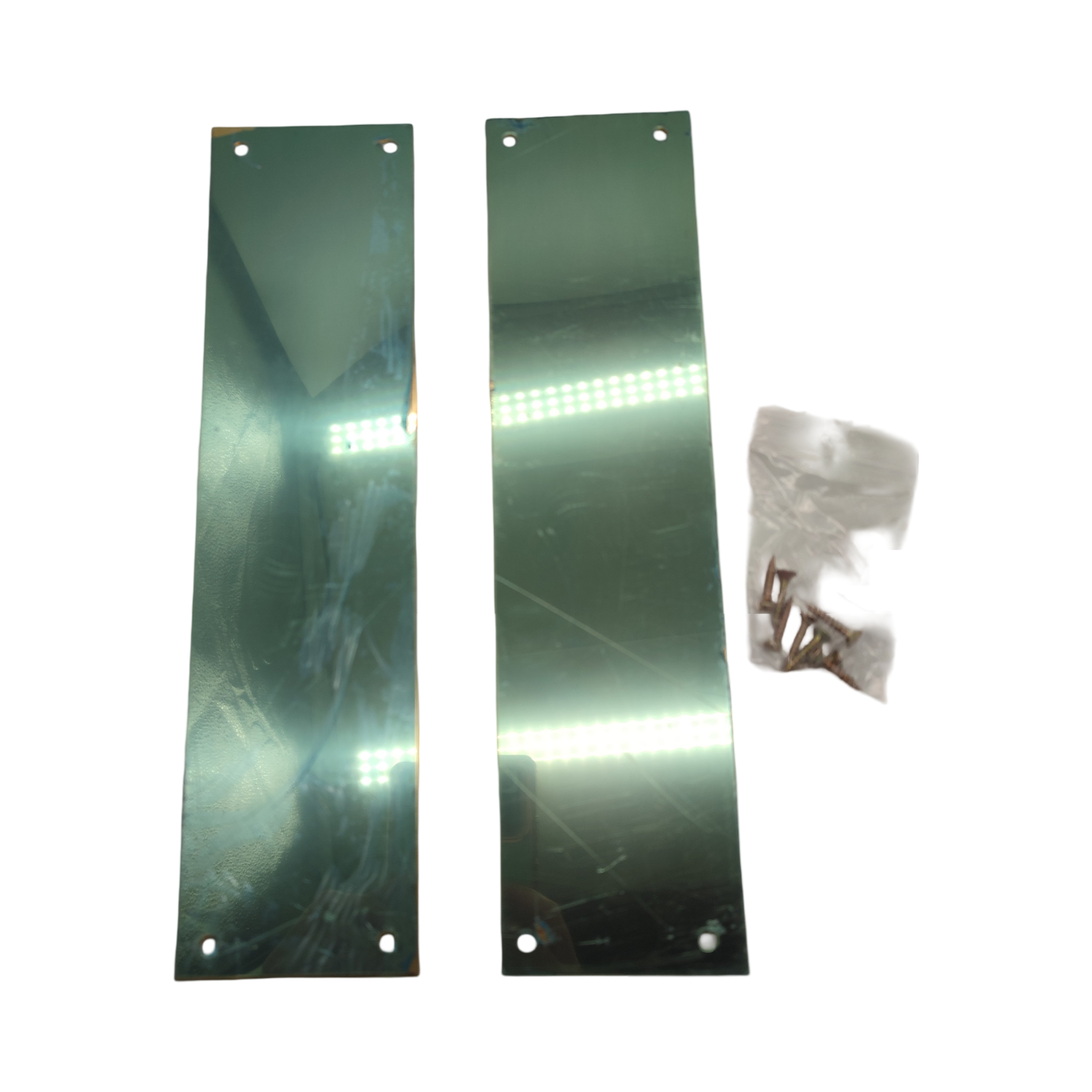 TERF Türdrückerplatte 300x75 mm poliertes Messing 2er Set