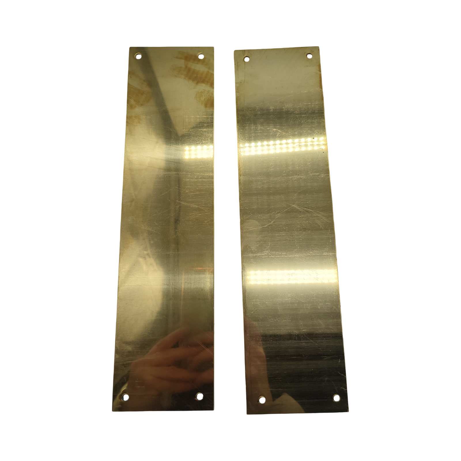 TERF Türdrückerplatte 300x75 mm poliertes Messing 2er Set