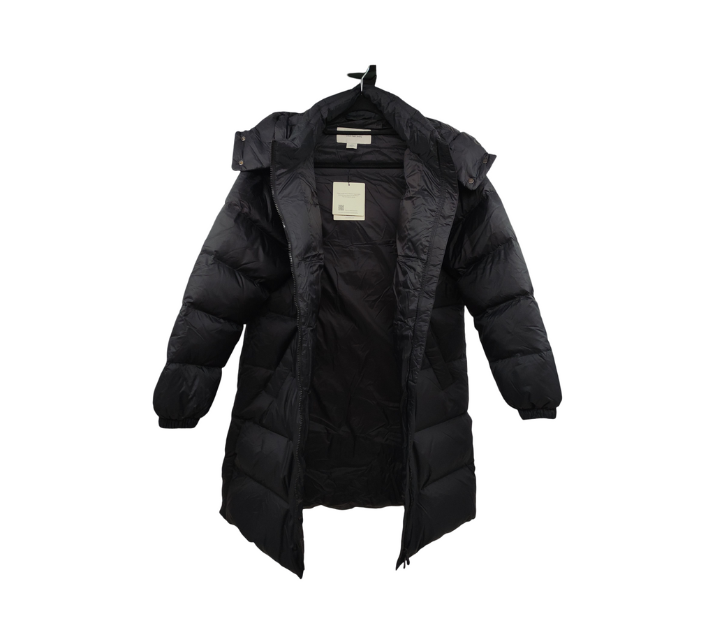 Calvin Klein Women's Essential Long Hooded Down Coat Black M