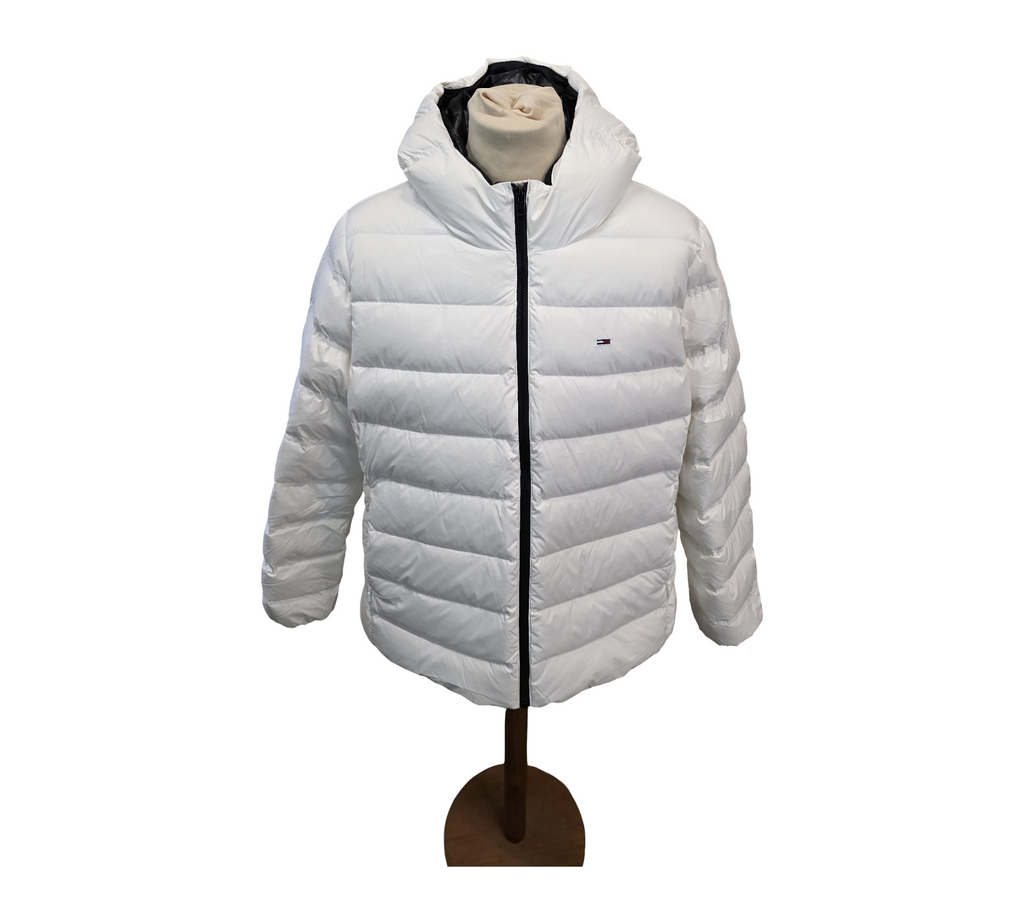 Tommy Jeans Damen Pufferjacke Slim mit Kapuze Ecru 2XL