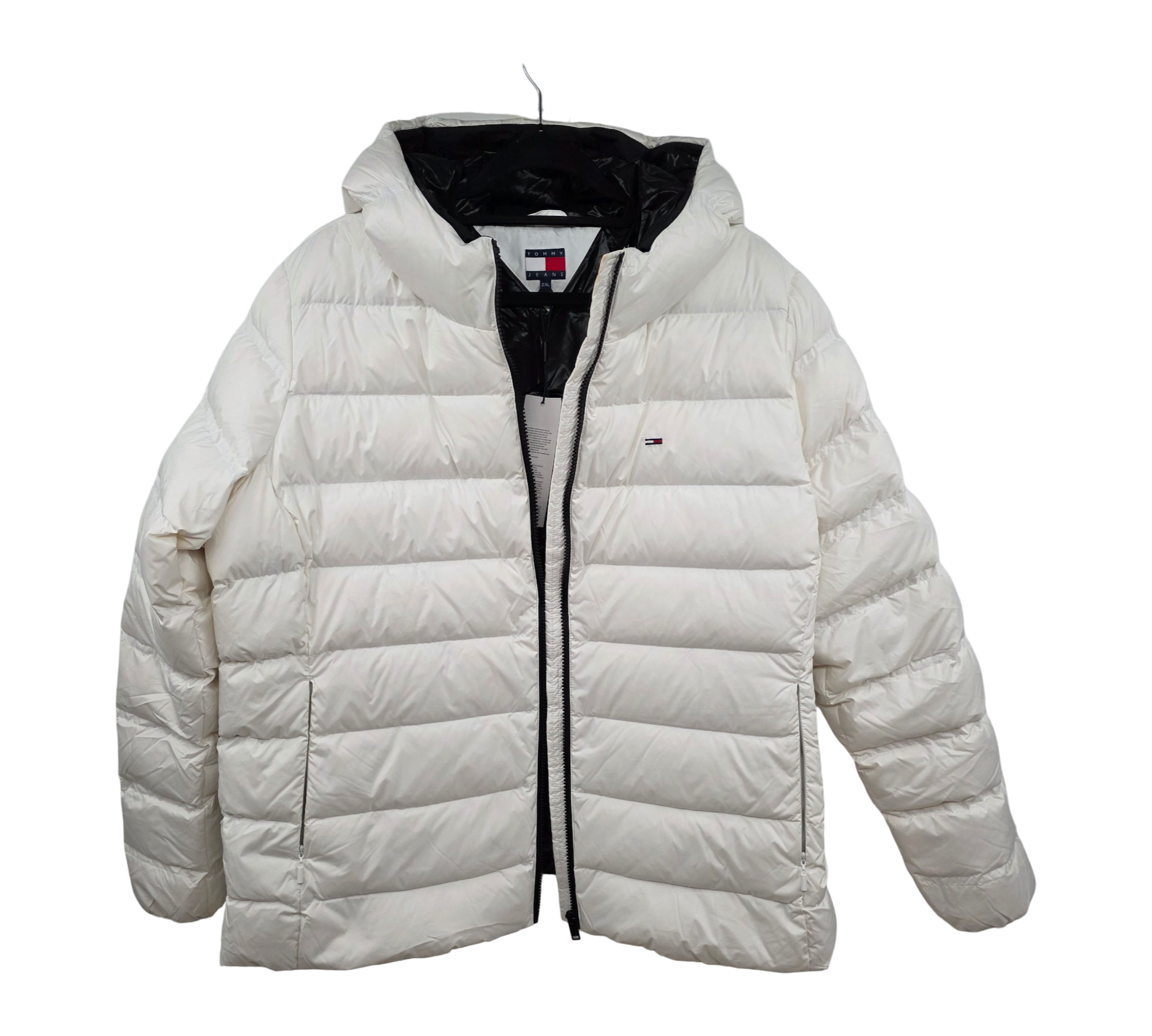 Tommy Jeans Damen Pufferjacke Slim mit Kapuze Ecru 2XL