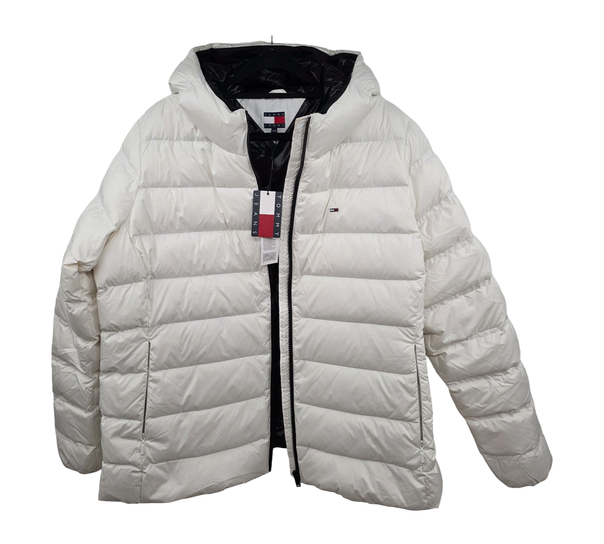 Tommy Jeans Damen Pufferjacke Slim mit Kapuze Ecru 2XL