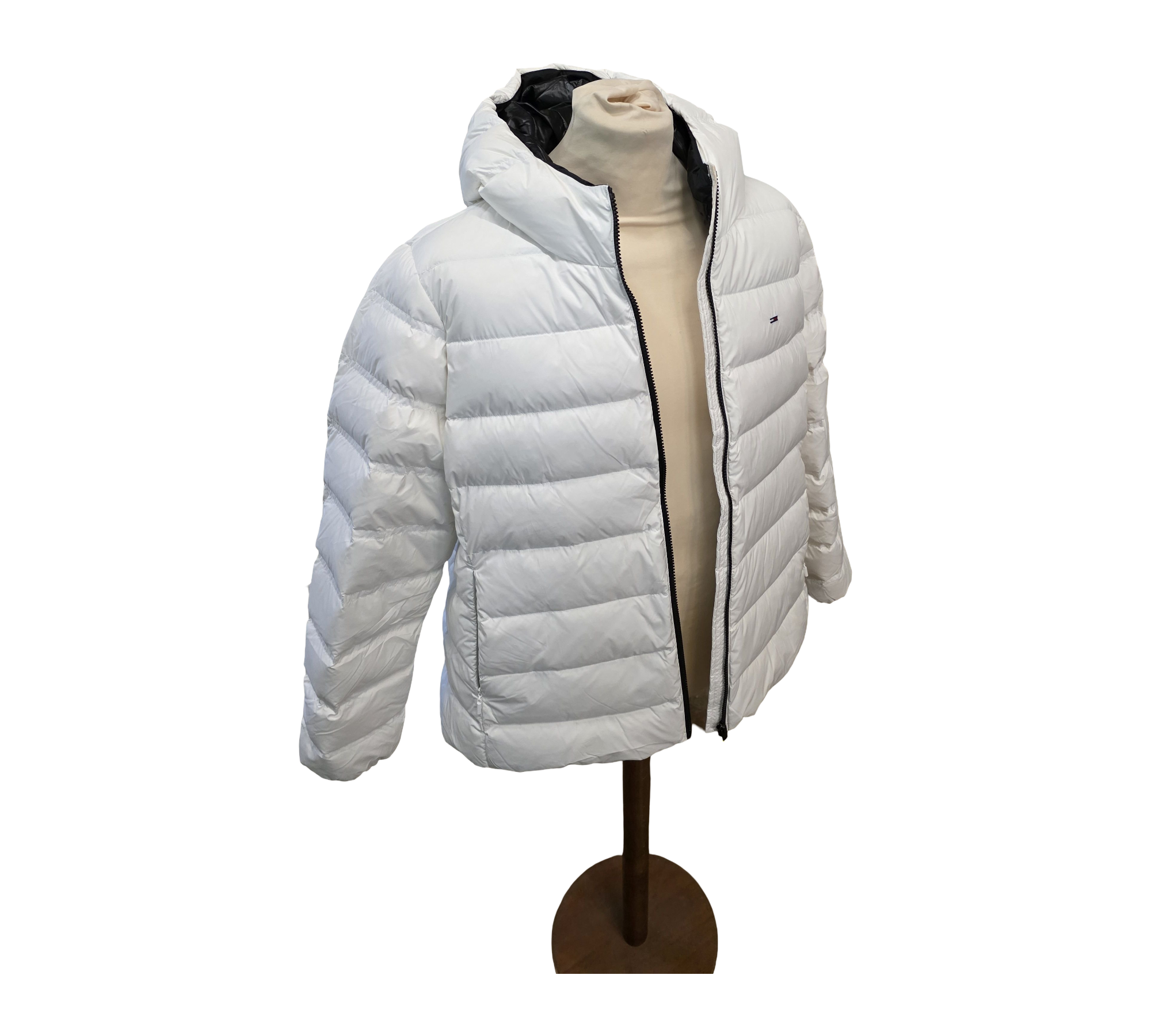 Tommy Jeans Damen Pufferjacke Slim mit Kapuze Ecru 2XL