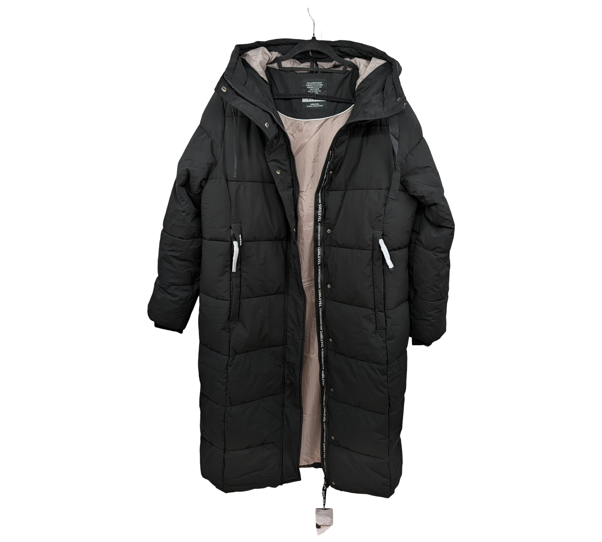 Sublevel Steppjacke Damen Winterparka Kapuze schwarz XL
