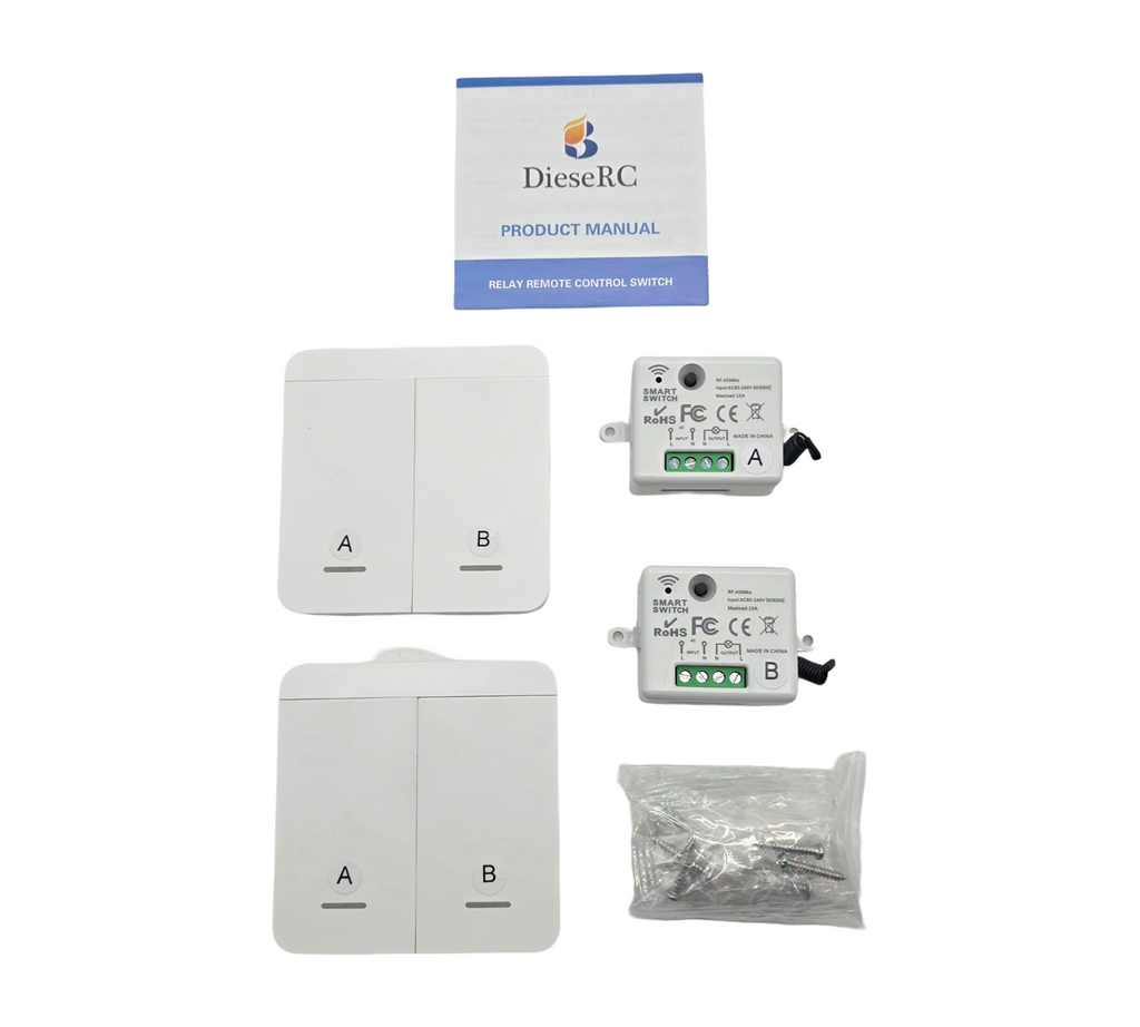 DieseRC Funk Lichtschalter Sender Empfänger 10A 1500W