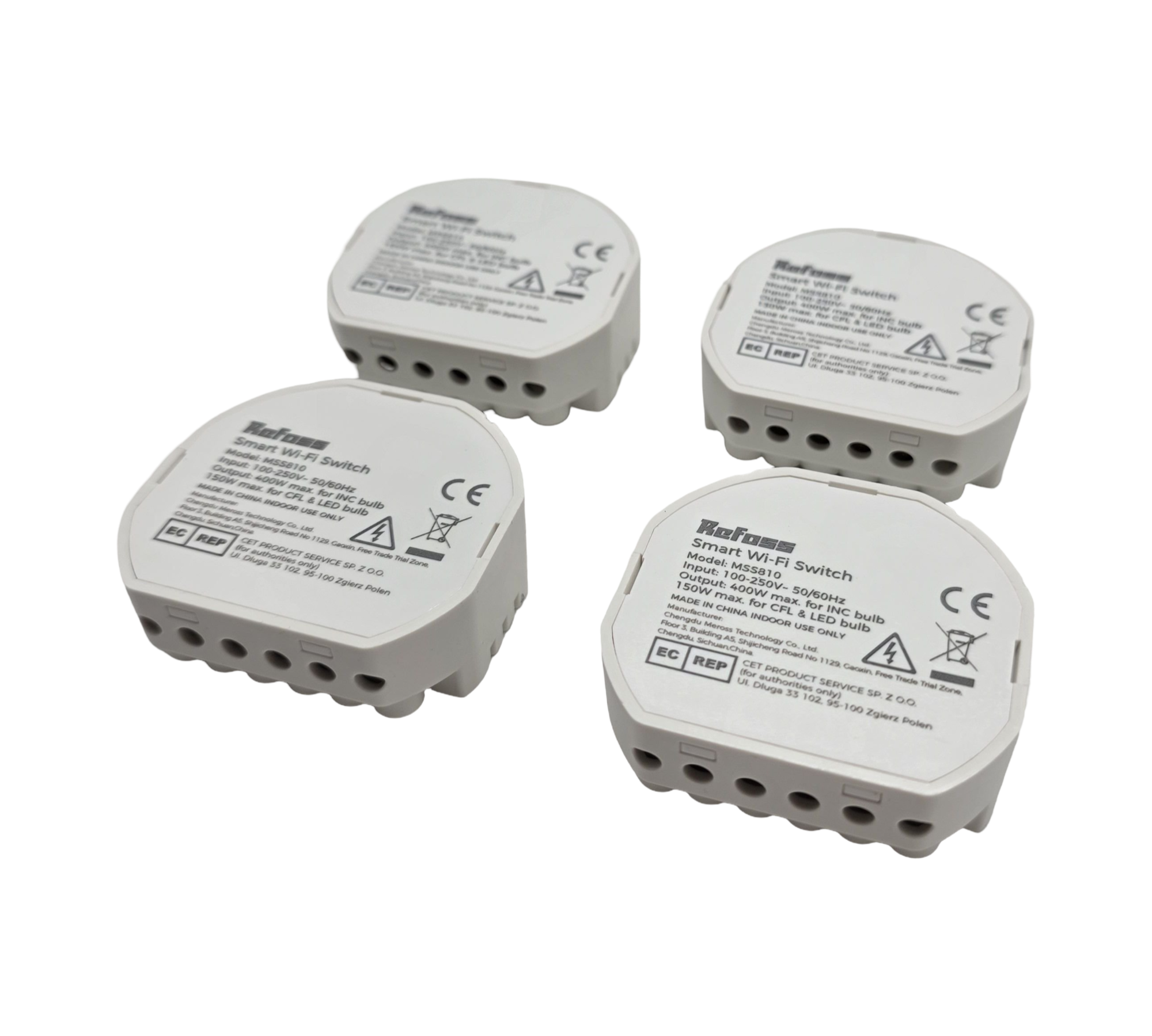 Refoss Mini WLAN Relais Schalter 4er Pack 10A HomeKit Alexa