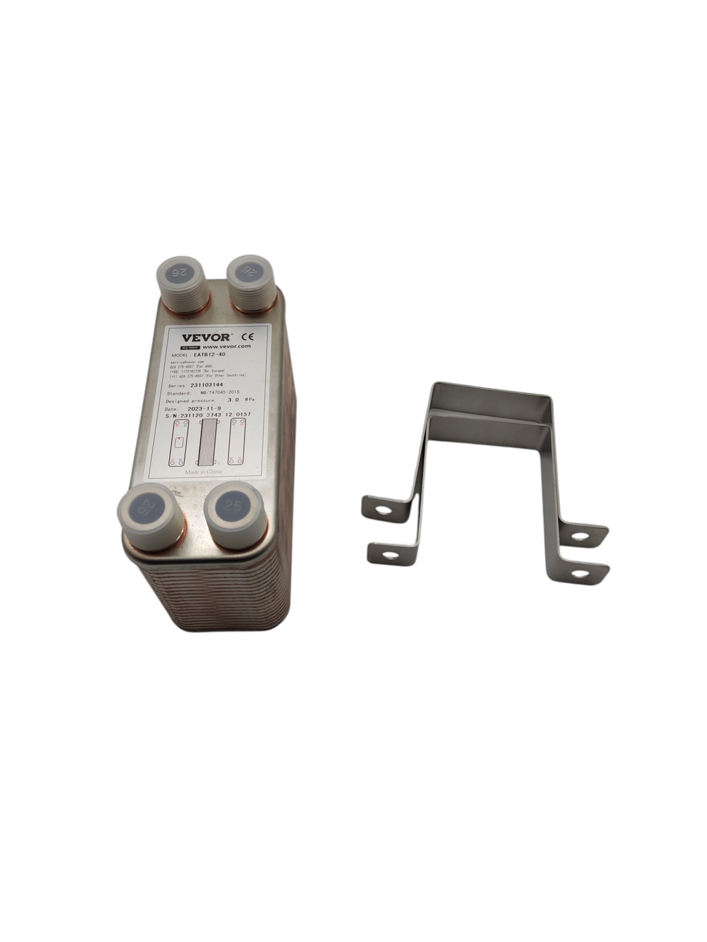 VEVOR 1240MN34 Plattenwärmetauscher 40 Platten Ölkühlung