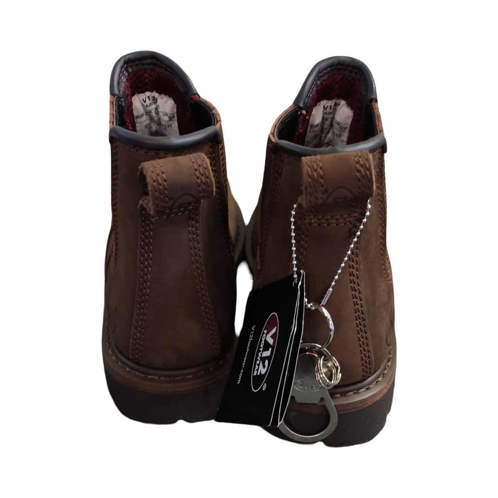 V12 Rawhide Sicherheits Halbschuhe Leder braun Größe 39