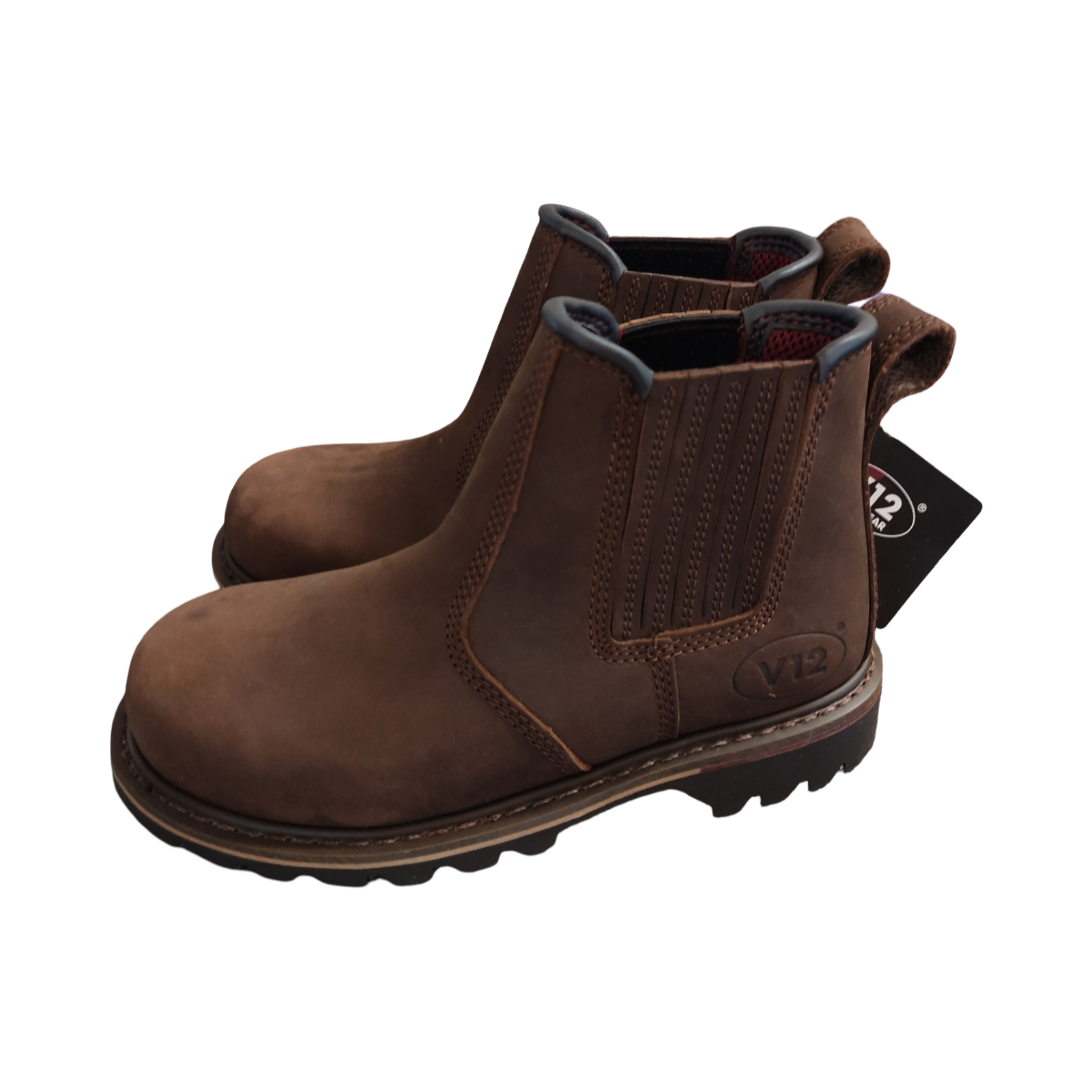 V12 Rawhide Sicherheits Halbschuhe Leder braun Größe 39
