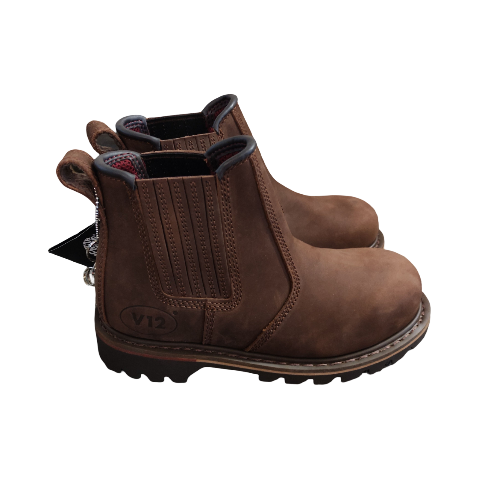 V12 Rawhide Sicherheits Halbschuhe Leder braun Größe 39