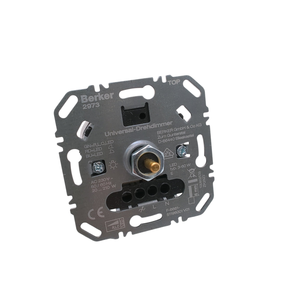 Berker 2973 Drehdimmer Uni flexibel Design hochwertiges Material 8.6x8.5x7cm