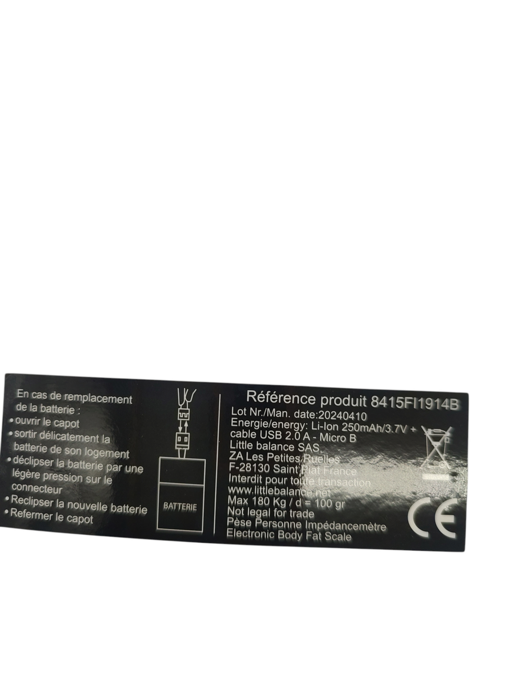 LITTLE BALAN 8415 Cardio Connect Impedanzwaage 4 USB Hartglas schwarz