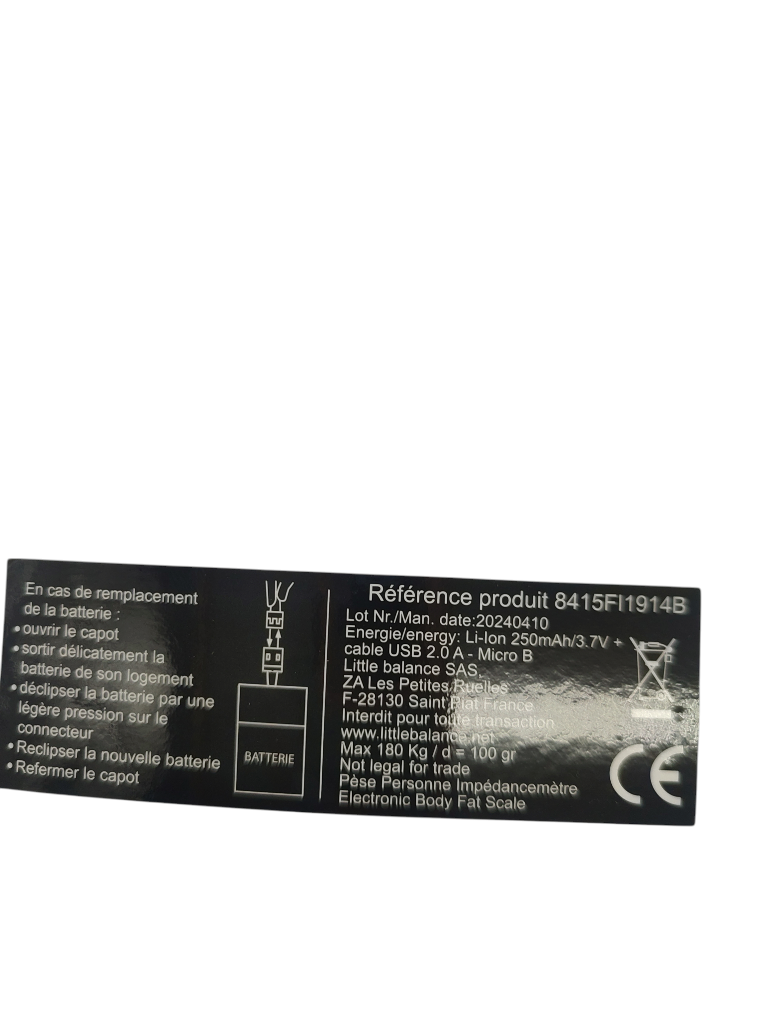 LITTLE BALAN 8415 Cardio Connect Impedanzwaage 4 USB Hartglas schwarz