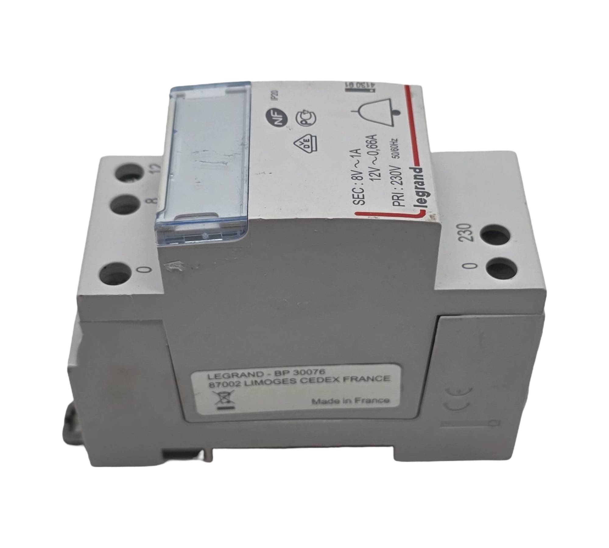Transformer Doorbell 230V 12V 8V 8VA 2 Modules