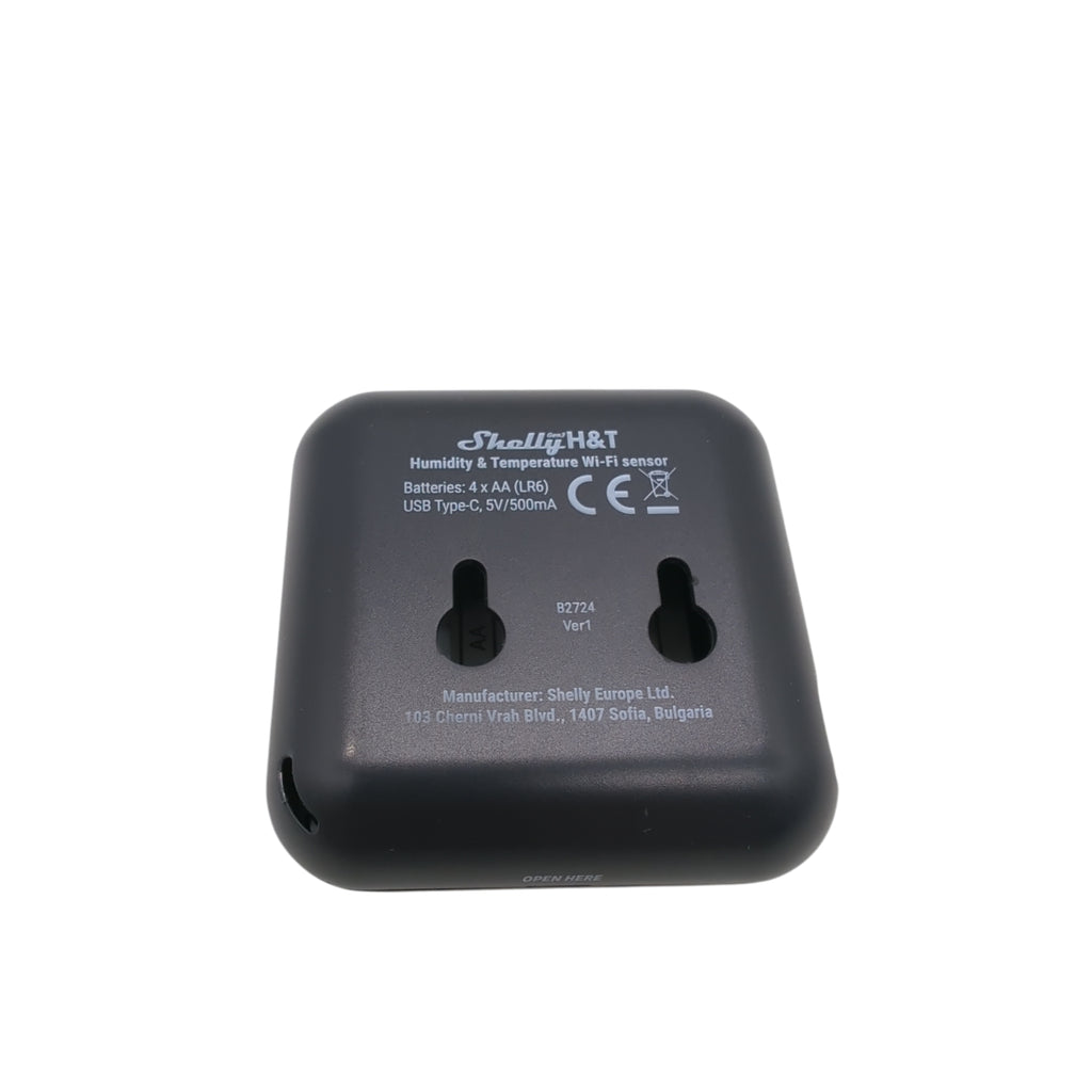 Shelly H&T Gen3 Noir Temperatur Feuchtigkeitssensor WLAN Bluetooth