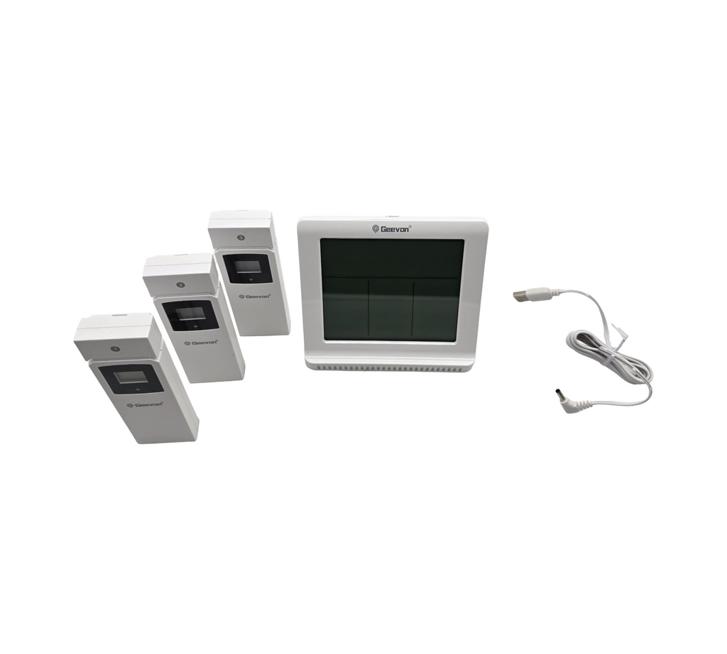 Geevon Digitales Raumthermometer 3 Fernsensoren Innen Außen kabellos