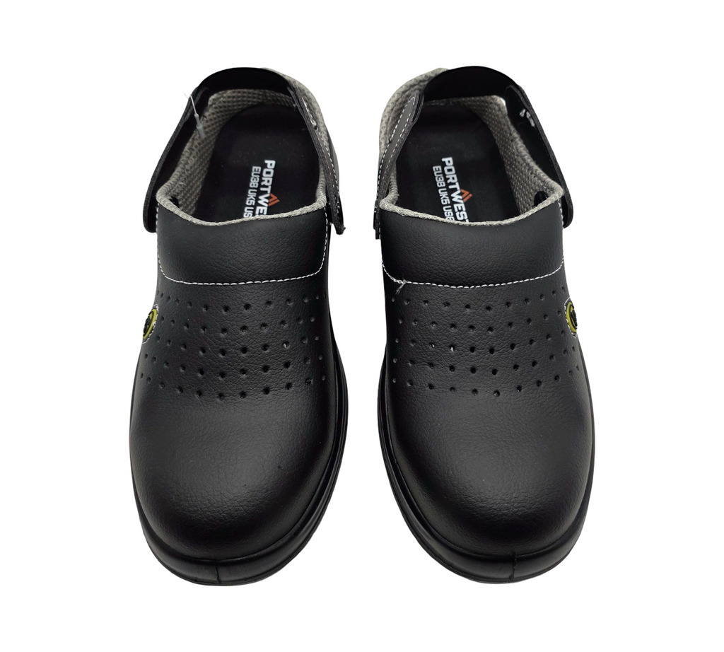 PORTWEST Sicherheits-Clogs ESD SB AE belüftet Schwarz Größe 38