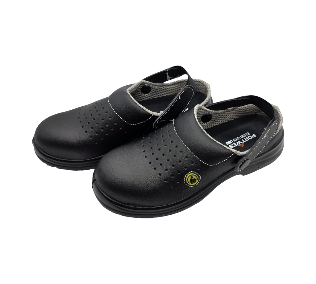 PORTWEST Sicherheits-Clogs ESD SB AE belüftet Schwarz Größe 38
