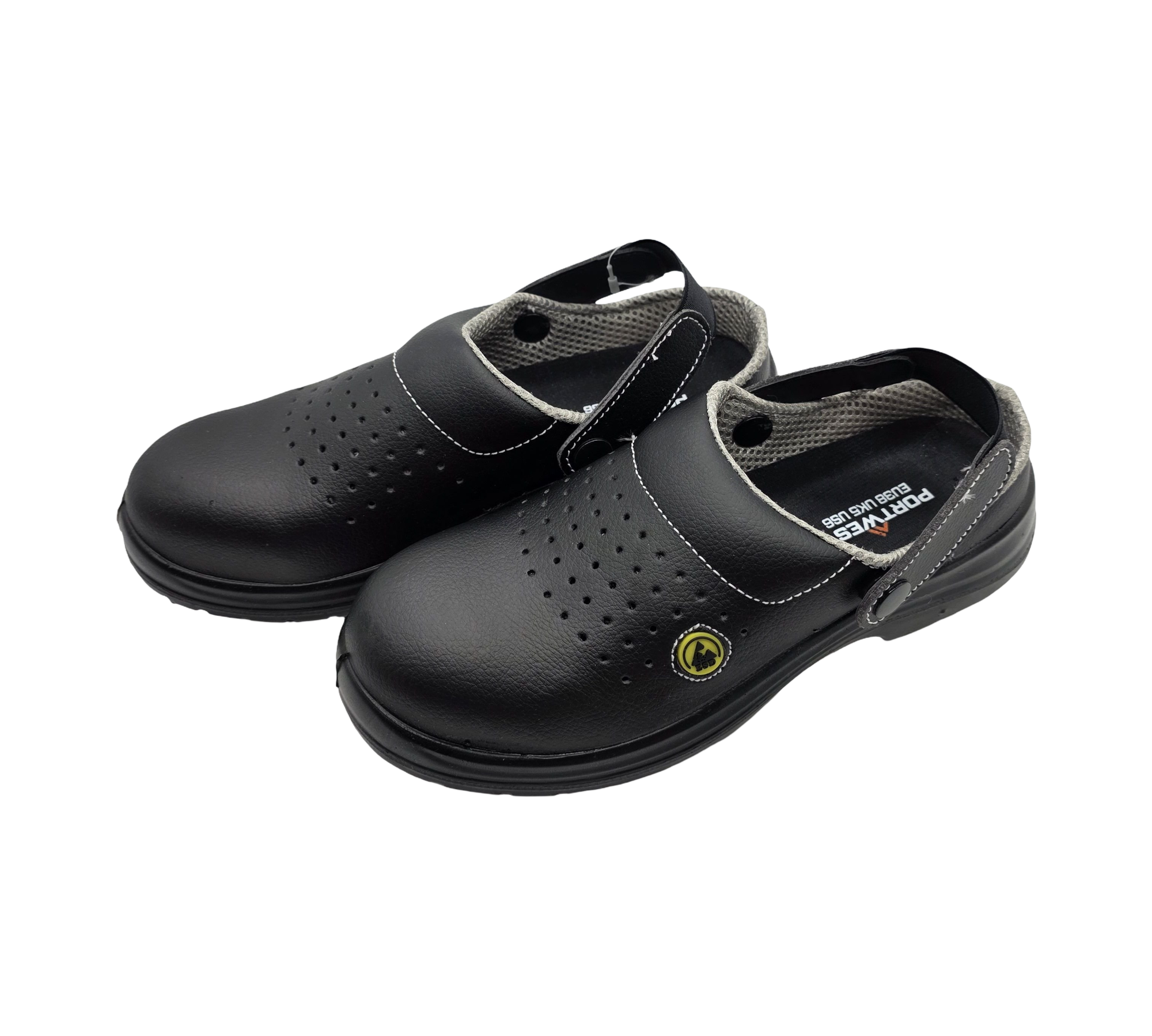 PORTWEST Sicherheits-Clogs ESD SB AE belüftet Schwarz Größe 38