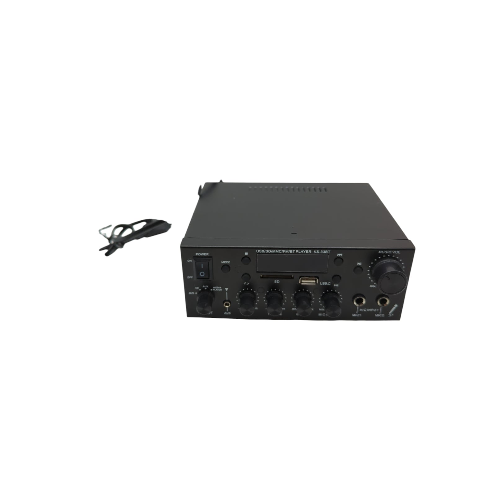 Bluetooth Stereo Verstärker 2 Kanal 60W Mini Audio Endstufe Bass Treble Mikrofon