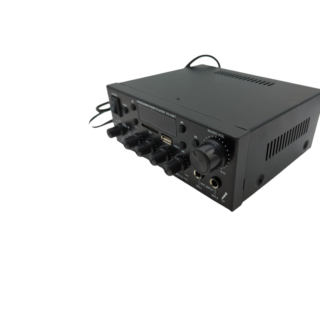 Bluetooth Stereo Verstärker 2 Kanal 60W Mini Audio Endstufe Bass Treble Mikrofon