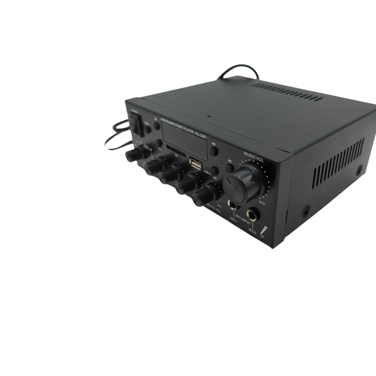 Bluetooth Stereo Verstärker 2 Kanal 60W Mini Audio Endstufe Bass Treble Mikrofon