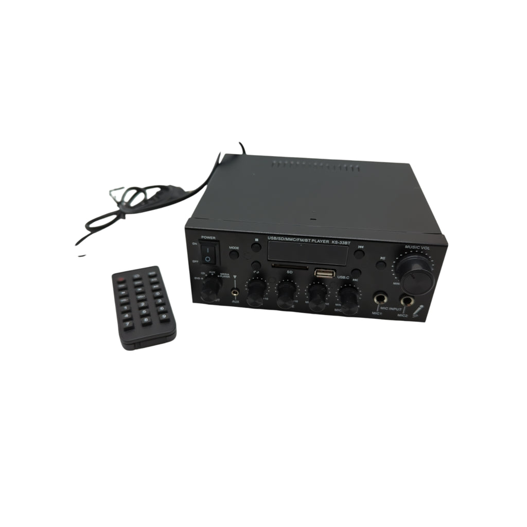 Bluetooth Stereo Verstärker 2 Kanal 60W Mini Audio Endstufe Bass Treble Mikrofon