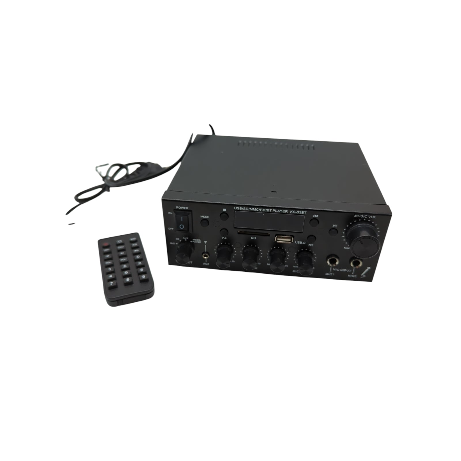 Bluetooth Stereo Verstärker 2 Kanal 60W Mini Audio Endstufe Bass Treble Mikrofon