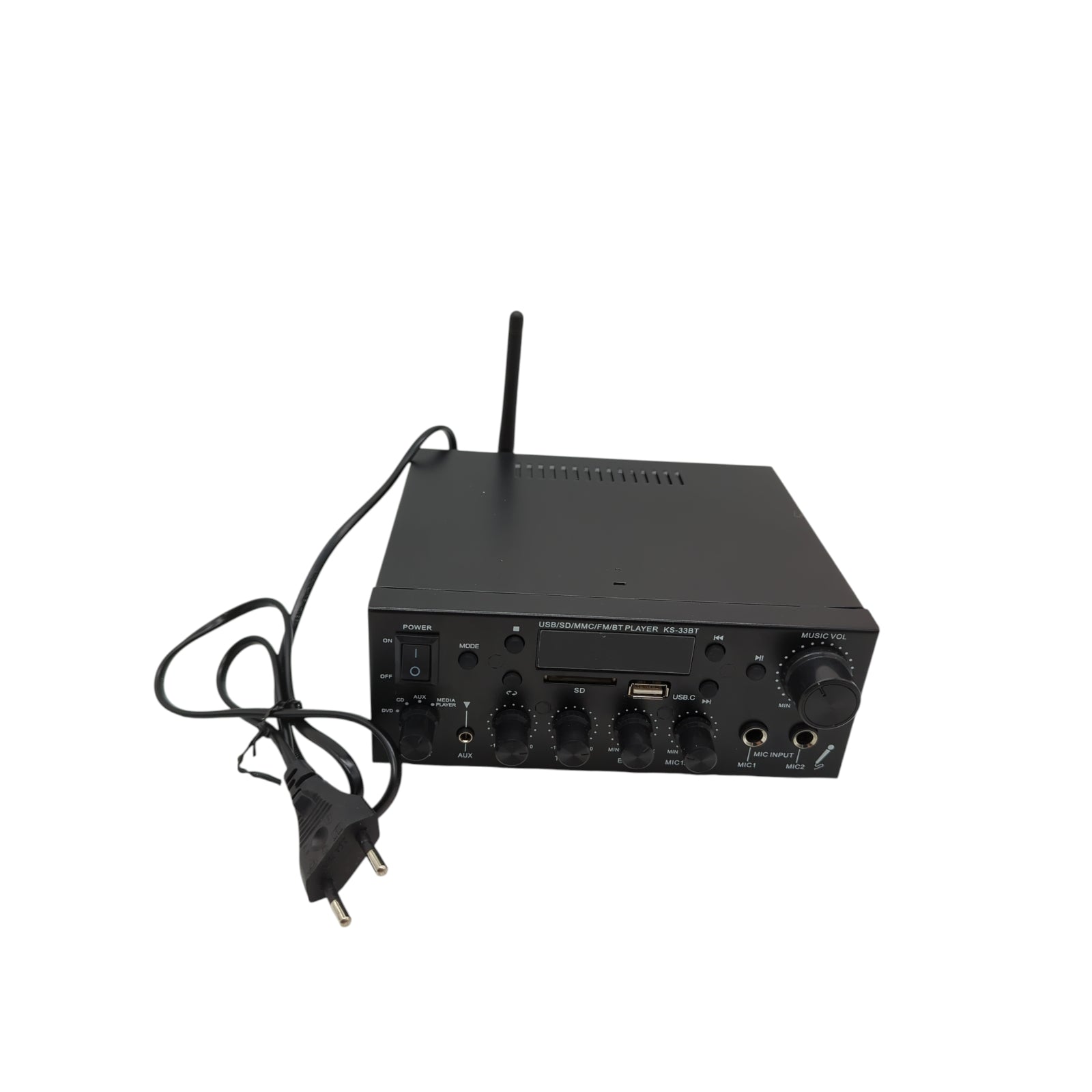 Bluetooth Stereo Verstärker 2 Kanal 60W Mini Audio Endstufe Bass Treble Mikrofon