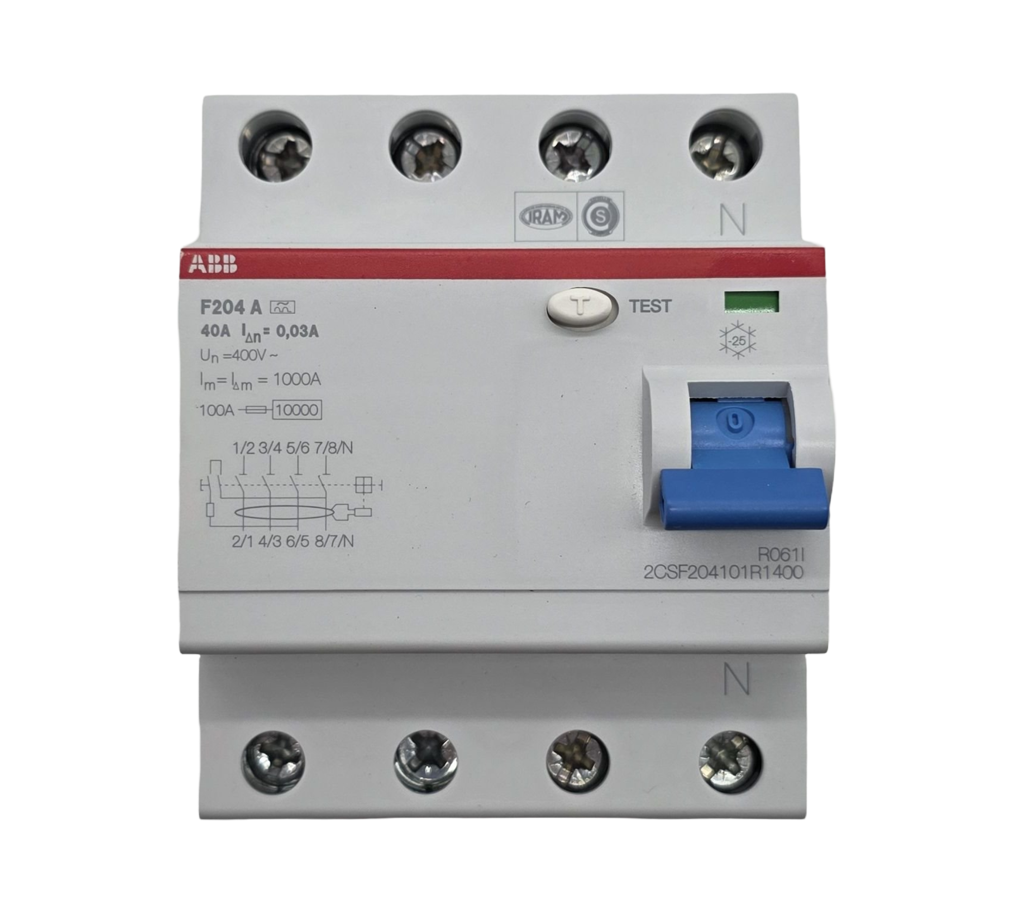 ABB 2CSF204101R1400 FI-Schutzschalter 4-polig 40A 30mA 230/400V