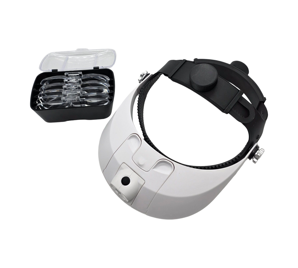 GIMA 2 LED Stirnband Lupenbrille beleuchtet mit 5 Linsen