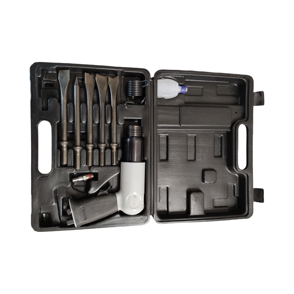 ABAC G-475 Pneumatik Abbruchhammer Meißel Set Koffer Zubehör