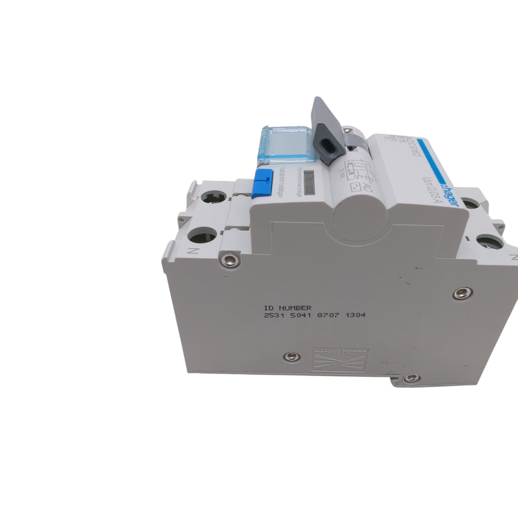 Hager ADC916D Residual Current Circuit Breaker with Overcurrent Protection 16A 30mA 1P+N