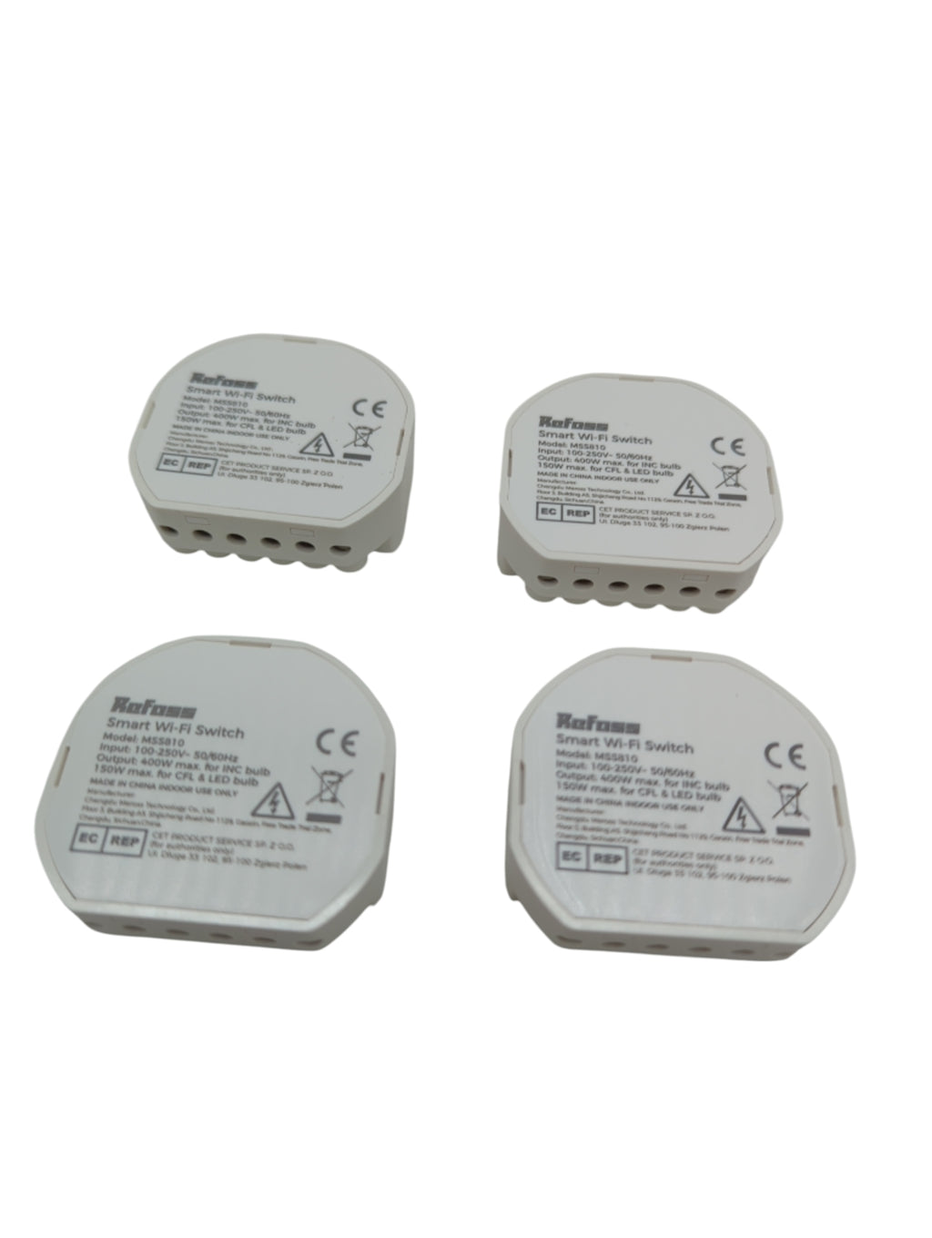 Refoss Mini WLAN Relais Schalter 1 Gang 250V 10A HomeKit Alexa 4 Stück