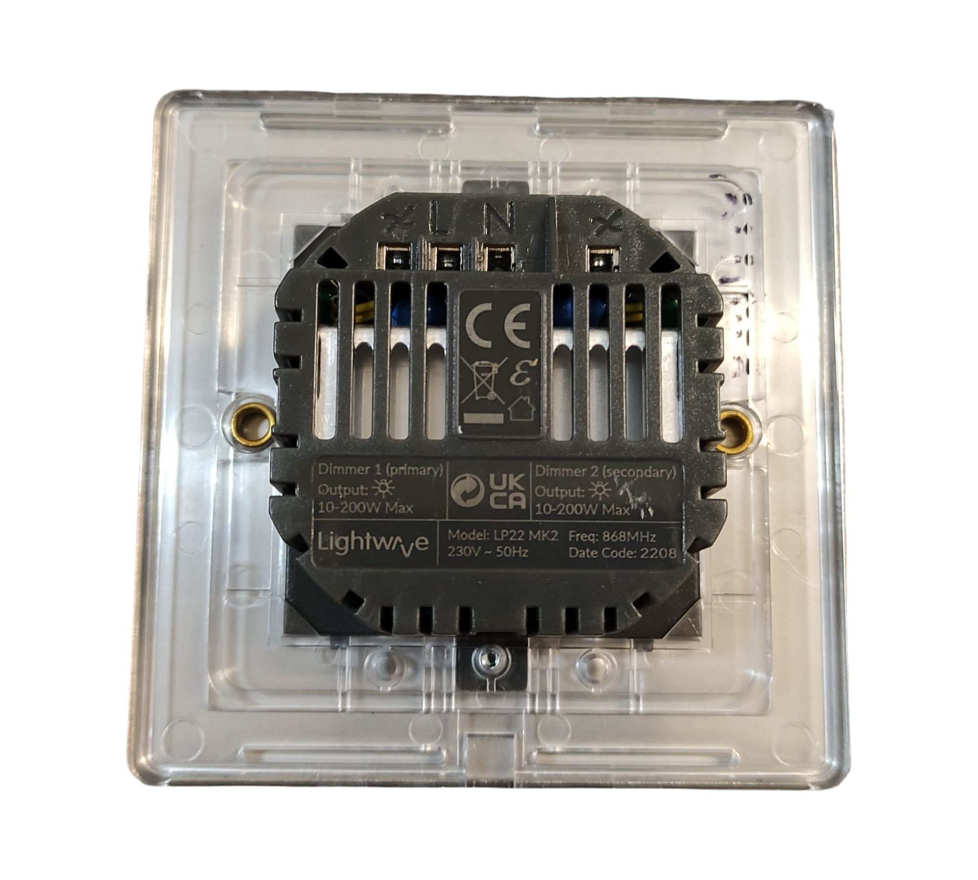 Lightwave LP22MK2 Dimmer 2-fach Energiemonitoring Alexa HomeKit Edelstahl