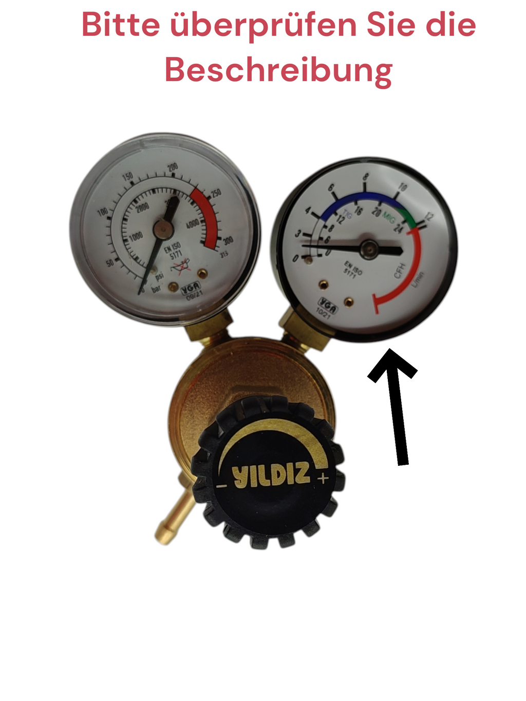 Telwin 722119 Pressure Reducer, gold-colored