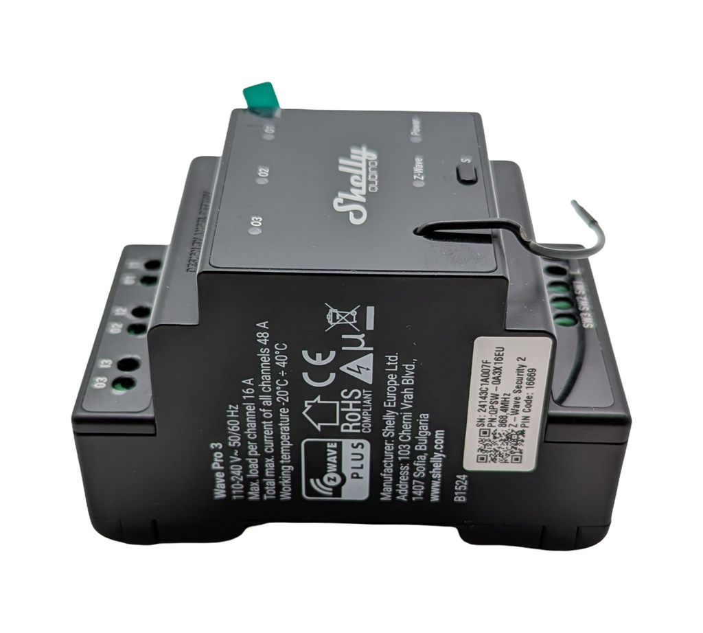Shelly Wave Pro 3 Z-Wave Schalter 3-Kanal DIN-Schiene