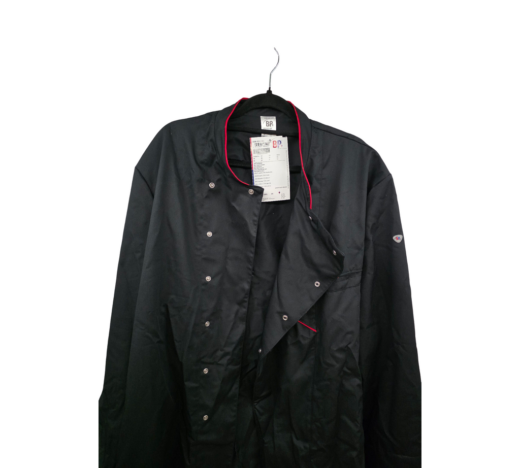 BP Gourmet 1538-400-3281 Chef Jacket Long Sleeve Black Red Size 64