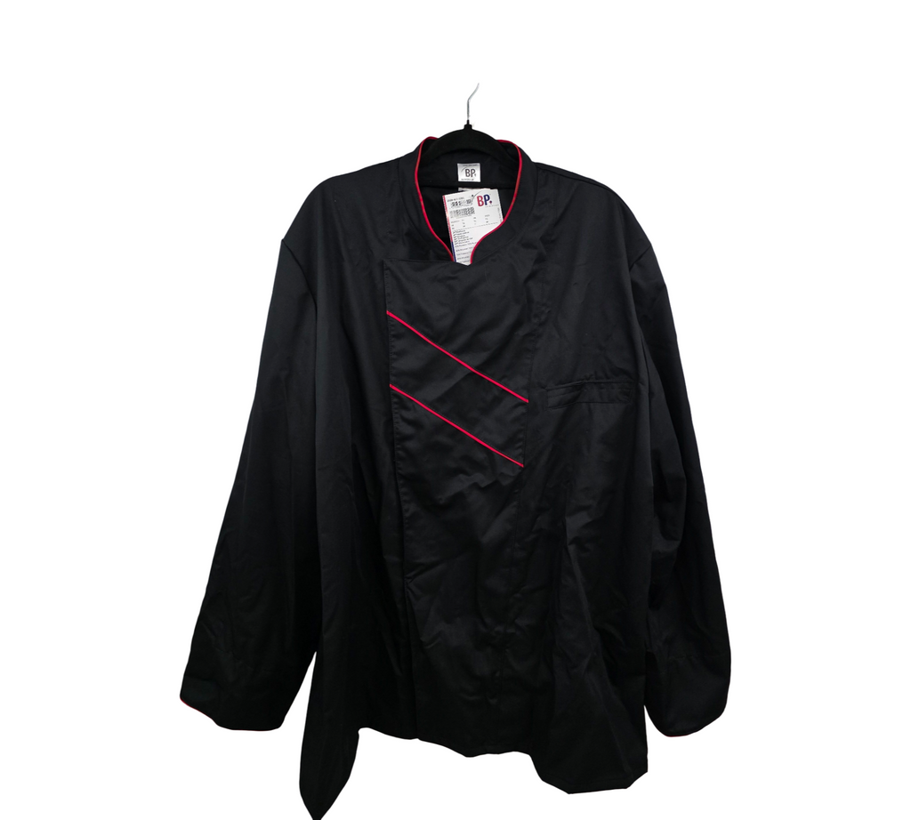 BP Gourmet 1538-400-3281 Chef Jacket Long Sleeve Black Red Size 64