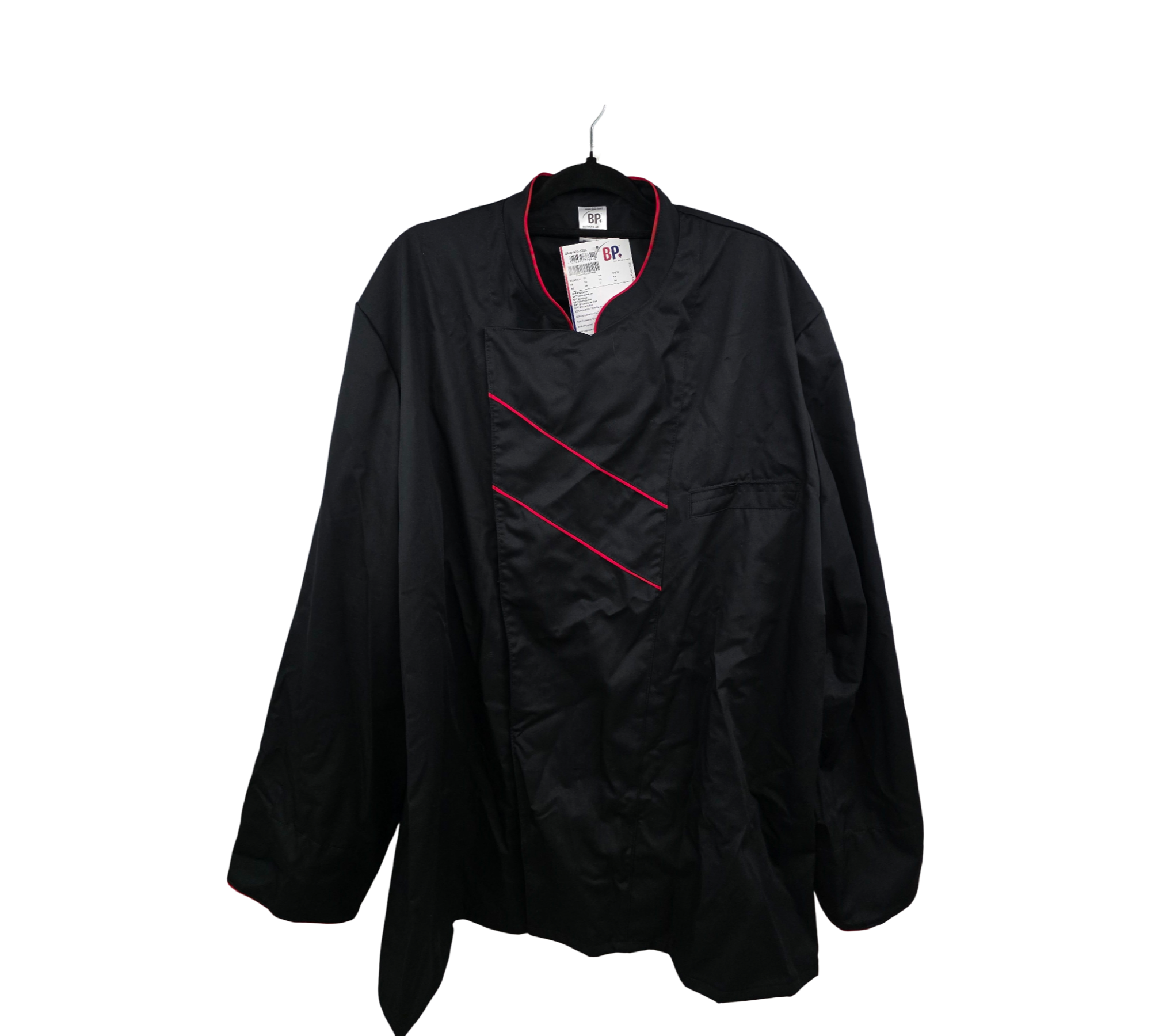 BP Gourmet 1538-400-3281 Chef Jacket Long Sleeve Black Red Size 64