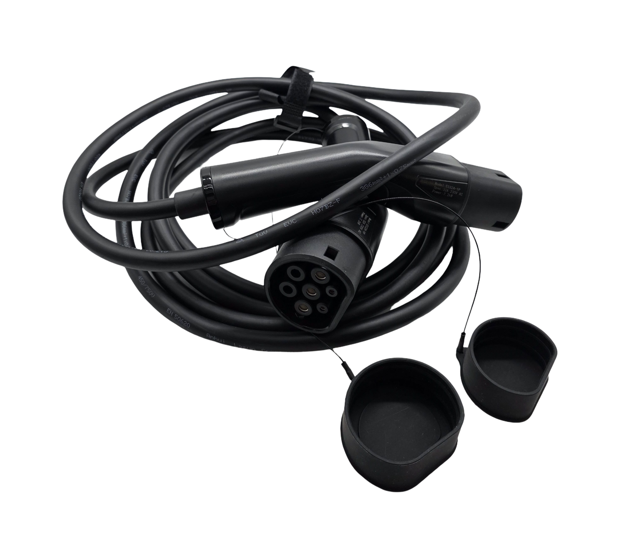 EzGoGo Typ 2 Ladekabel 32A 7,2kW 1 Phase 5m Mode 3 EV Ladekabel