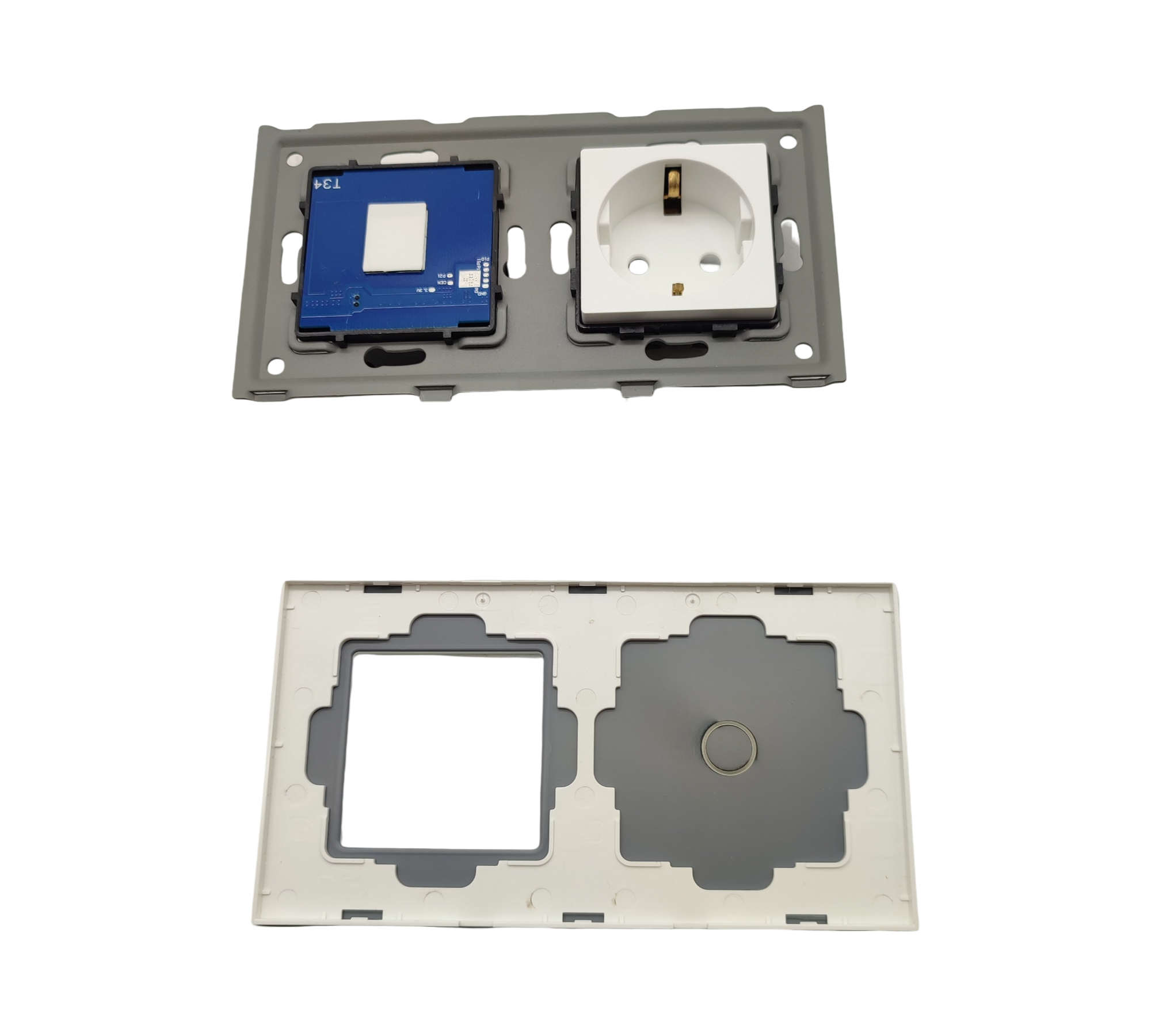 TAWOIA WiFi Socket Light Switch Alexa Glass Front Neutral Conductor