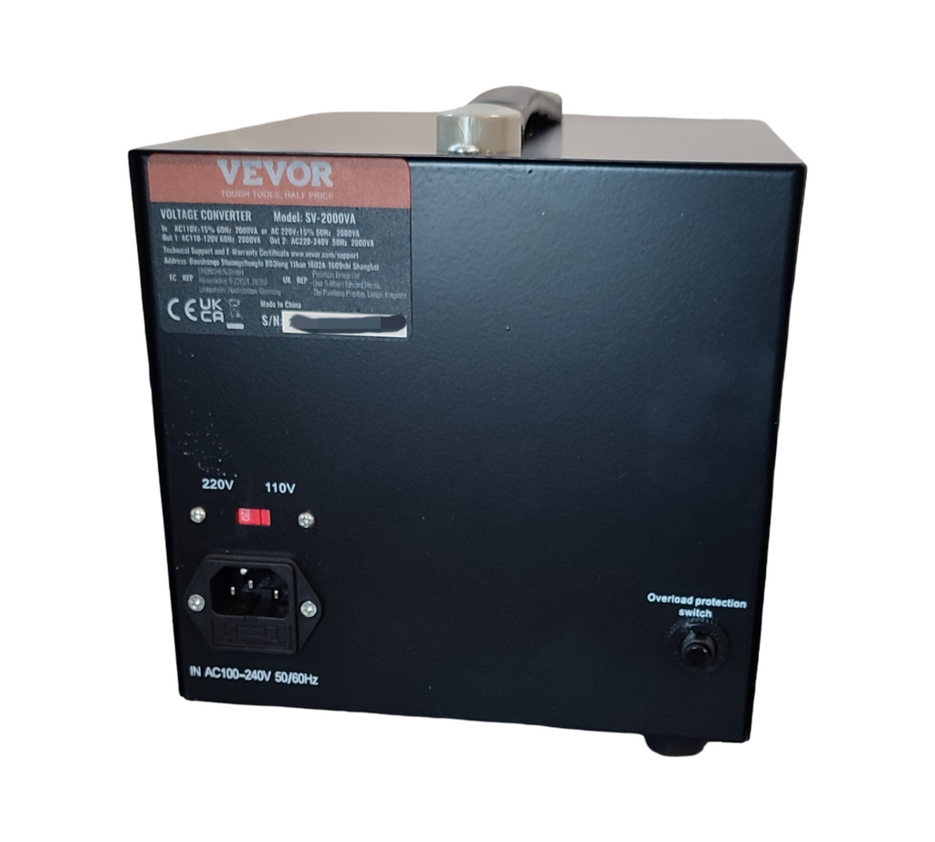 VEVOR Spannungswandler 2000W 110V 220V 2x US 2x Schuko