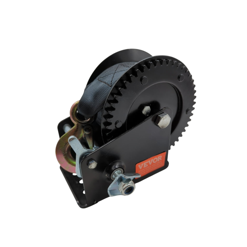 VEVOR Winch 725.7kg Hand Winch 10m Strap 2-Way Ratchet