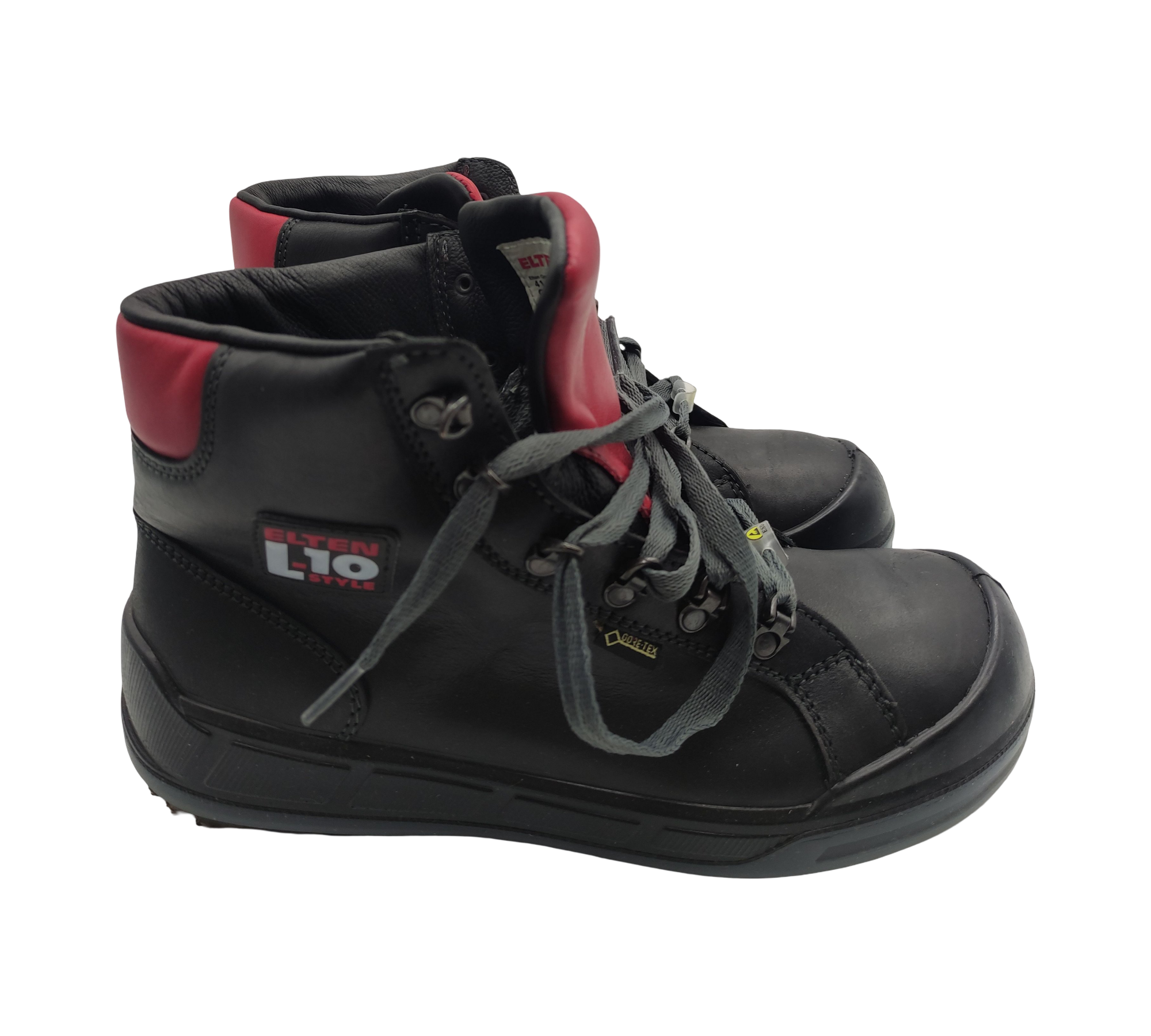 ELTEN DELUXE GTX Mid ESD S3 CI Sicherheitsschuhe Leder Schwarz/Rot 41